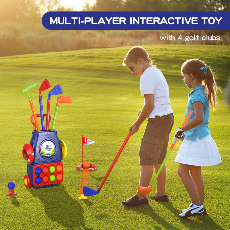 Indoor Outdoor 2-in-1 Kids Toddler Golf 08 Balls & 01 Mat Set for for Boys Girls Ages 2 3 4 5+