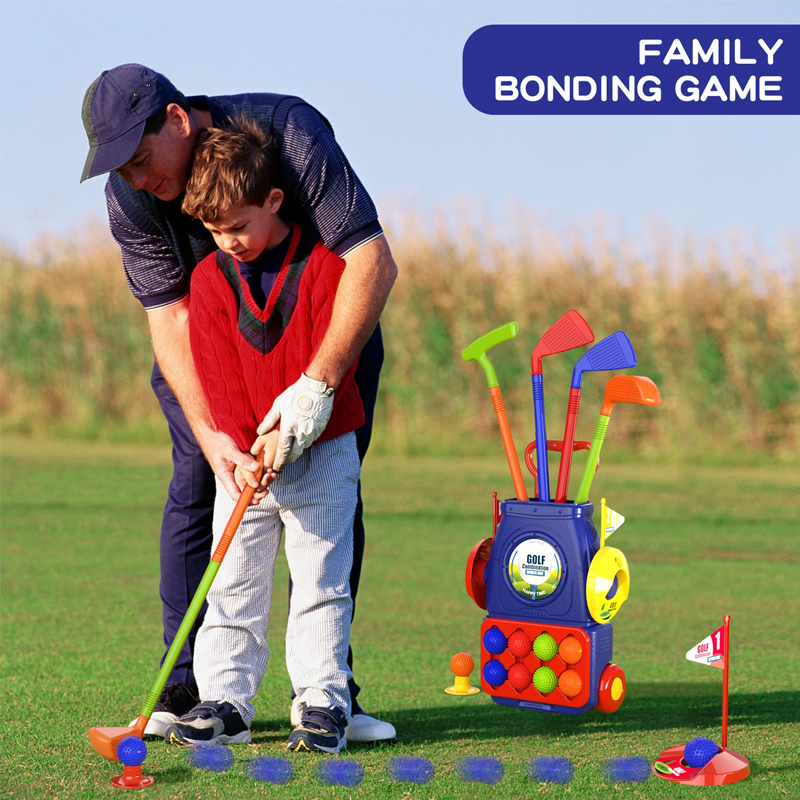 Indoor Outdoor 2-in-1 Kids Toddler Golf 08 Balls & 01 Mat Set for for Boys Girls Ages 2 3 4 5+