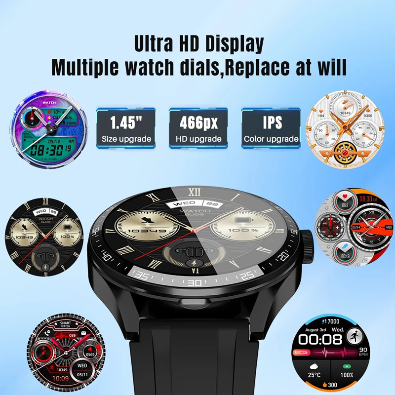 Unisex 2-in 1 Build-in Wireless Fitness Sports Smart Watch with Earbuds