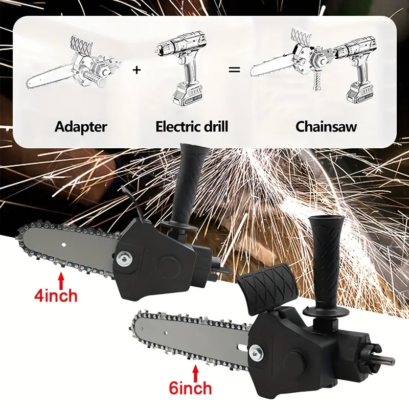 4" & 6" Mini Electric Drill Attachment Chainsaw For Woodworking Gardening