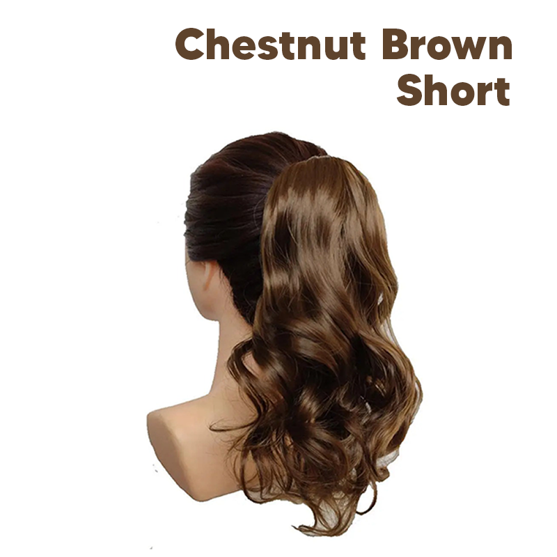 Synthetic Fiber Claw Clip Wavy Ponytail Hair Extensions for Women