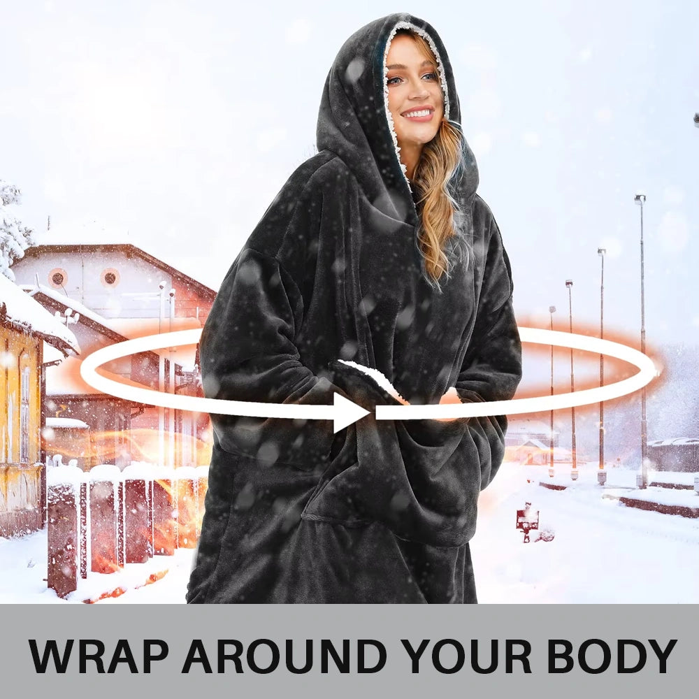 CozyShield Blanket Hoodie - Gentle Warmth, Relaxation, and Modern Style
