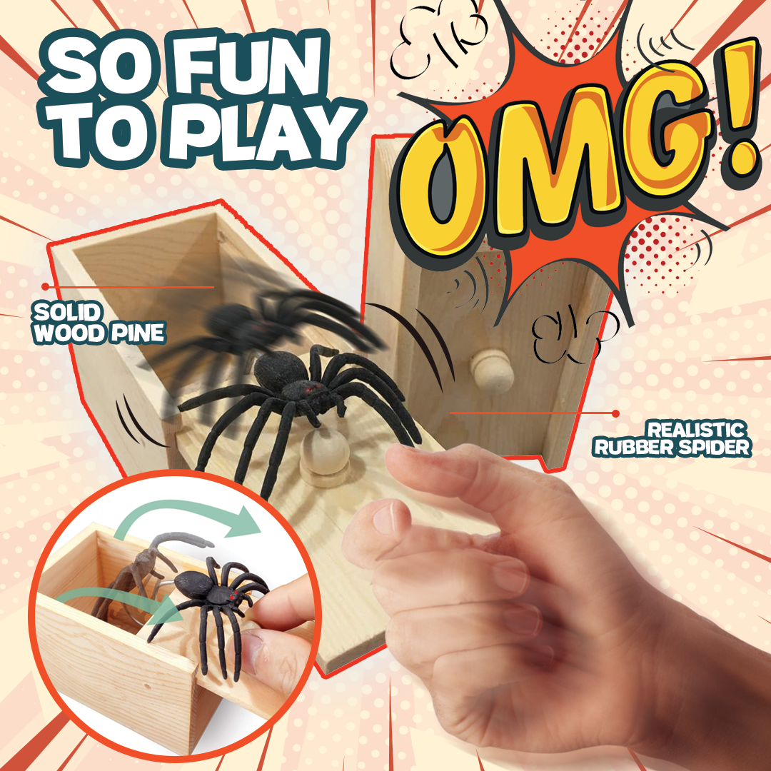 Quality Magic Potato Chip Can Prank Snake Toy & Spider in Wooden Handmade Box April Fool Halloween Party Gift for Adult & Kids