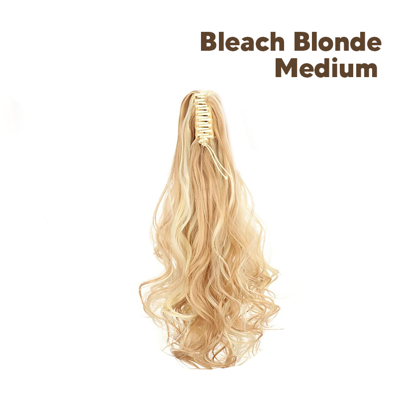 Synthetic Fiber Claw Clip Wavy Ponytail Hair Extensions for Women