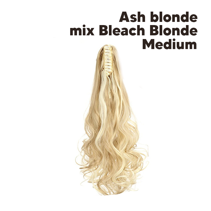 Synthetic Fiber Claw Clip Wavy Ponytail Hair Extensions for Women