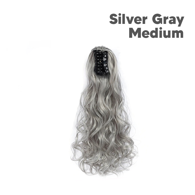 Synthetic Fiber Claw Clip Wavy Ponytail Hair Extensions for Women