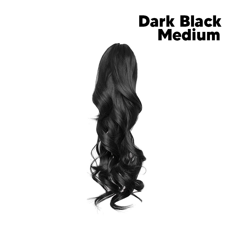 Synthetic Fiber Claw Clip Wavy Ponytail Hair Extensions for Women