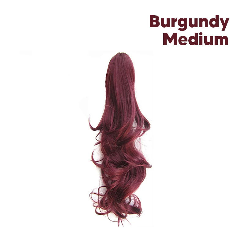 Synthetic Fiber Claw Clip Wavy Ponytail Hair Extensions for Women