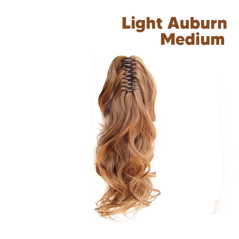 Synthetic Fiber Claw Clip Wavy Ponytail Hair Extensions for Women