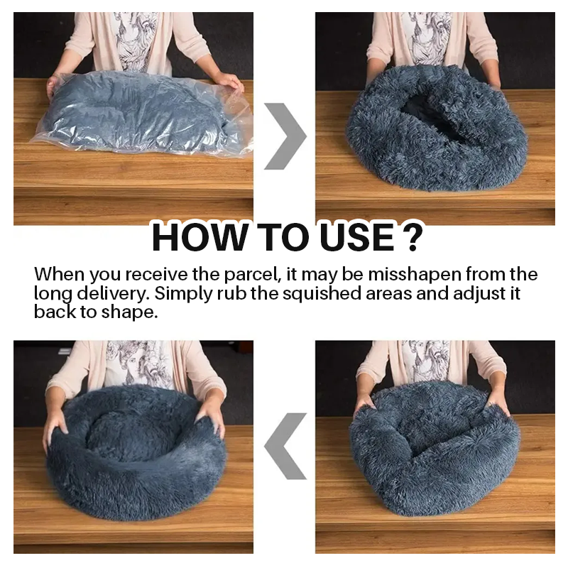 Waterproof, Non-Slip Bottom, Fluffy & Calming Cushion Bed for Pets