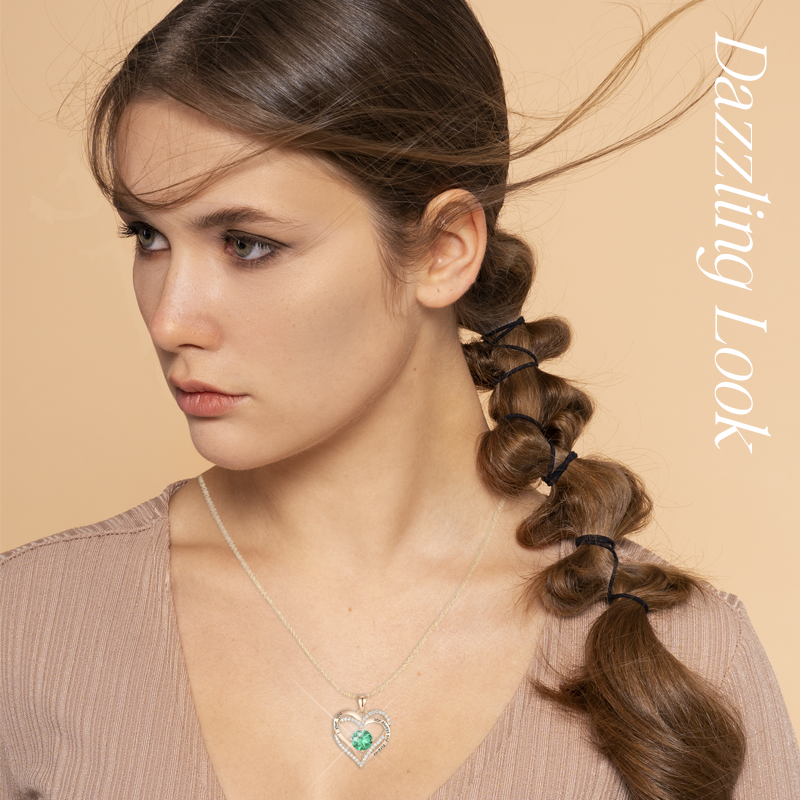 Germe Personalized 12 Birthstone Zirconia Gifts for Women's Forever Love Heart Pendant Necklace