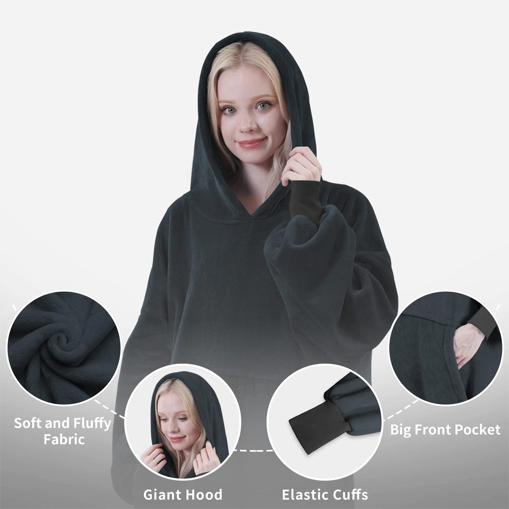 CozyShield Blanket Hoodie - Gentle Warmth, Relaxation, and Modern Style