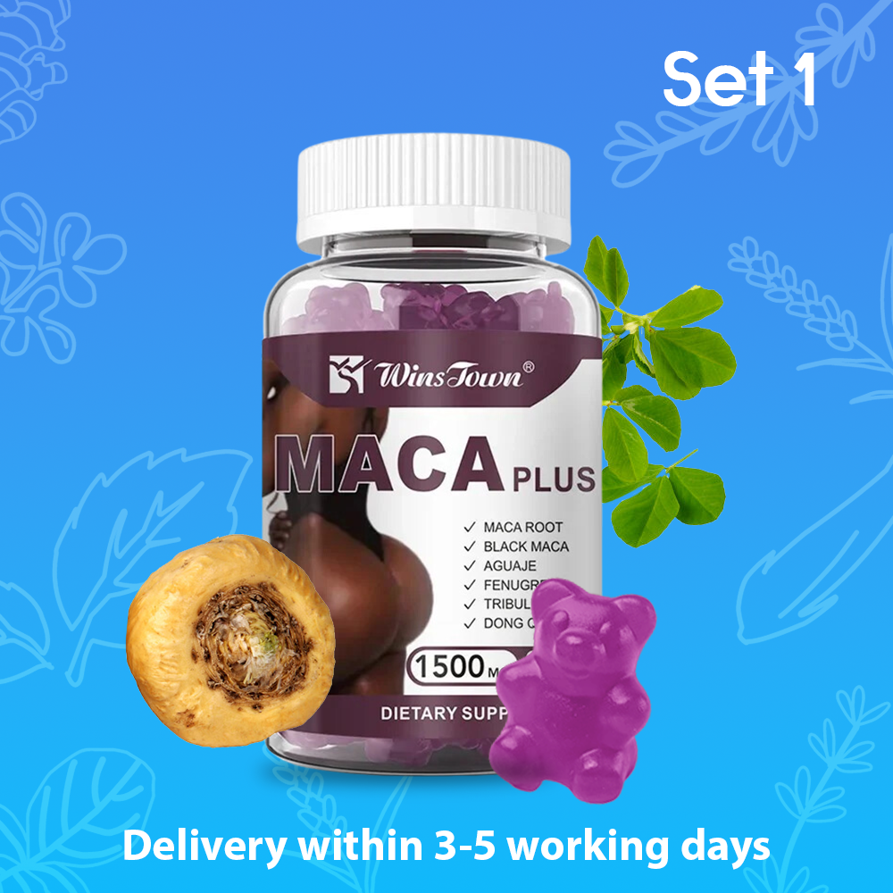 Maca Plus Gummies (3000mg) | Dietary Supplement for Hips Enlargement, Butt Enhancement, and Hormonal Balance