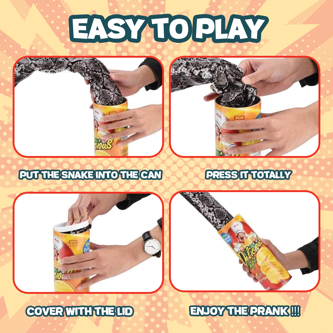 Quality Magic Potato Chip Can Prank Snake Toy & Spider in Wooden Handmade Box April Fool Halloween Party Gift for Adult & Kids