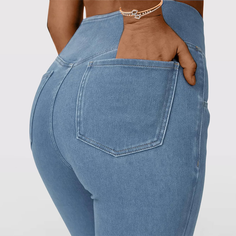 Stretchy Jeans High Waisted Crossover