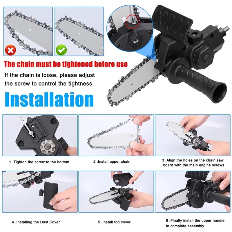 4" & 6" Mini Electric Drill Attachment Chainsaw For Woodworking Gardening