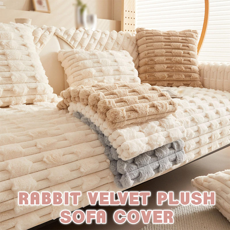 2023 Winter Warm & Thickened Non-slip Rabbit Velvet Plush Sofa Cushion Cover