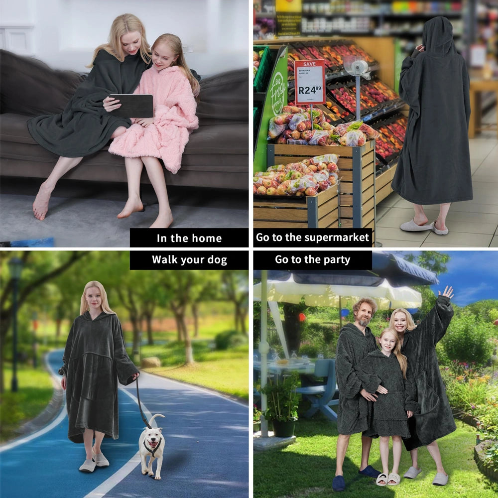 CozyShield Blanket Hoodie - Gentle Warmth, Relaxation, and Modern Style