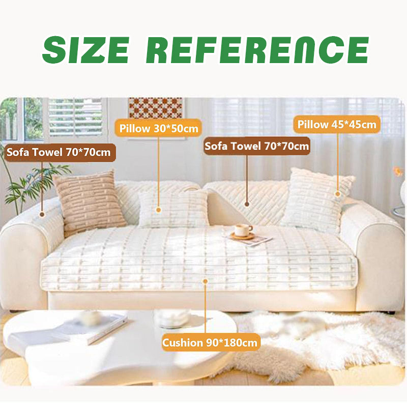 2023 Winter Warm & Thickened Non-slip Rabbit Velvet Plush Sofa Cushion Cover