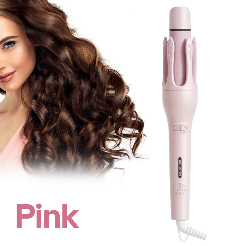 2-in-1 Automatic Hair Curler & Straightener 360° Rotating Wand for Medium & Long Hair Tangle-free Anti-Scald
