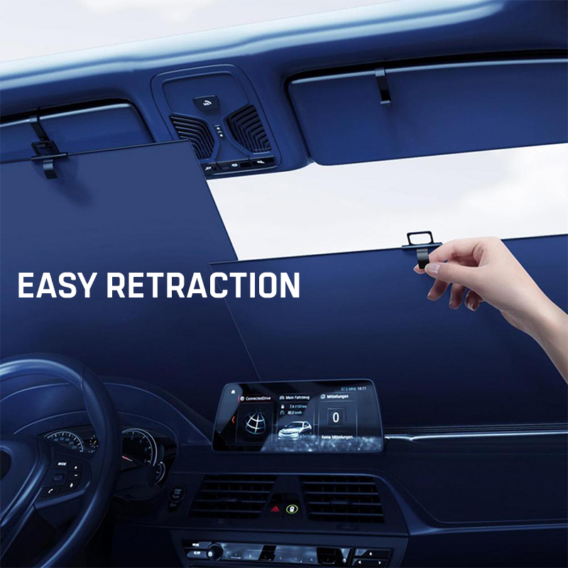 Retractable & Foldable Universal Fit Car Windshield Sun Shade