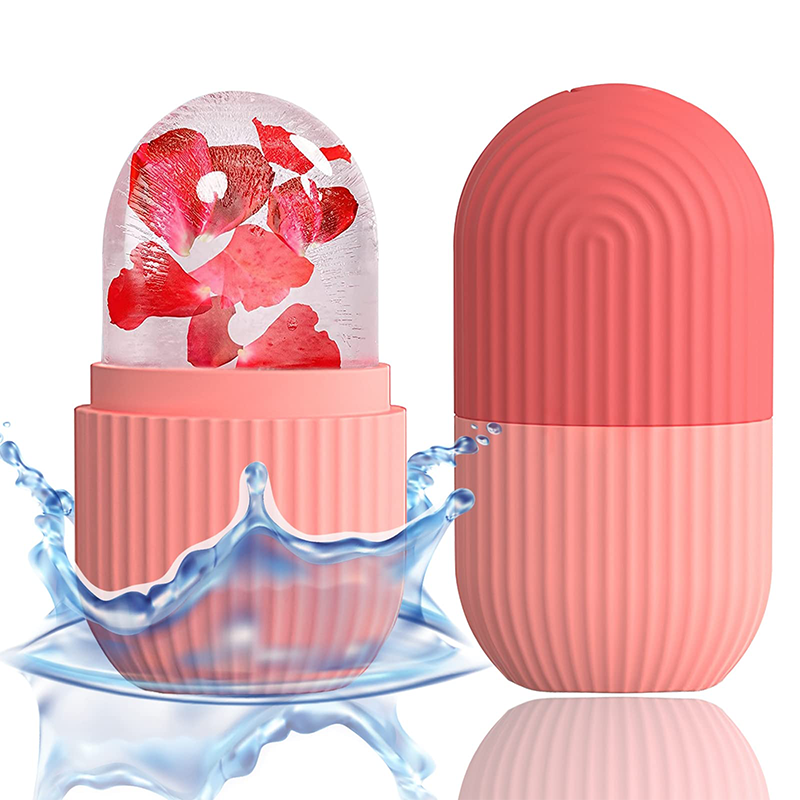 Natural Contour and Skin Care Reusable Ice Cube Roller Silicone Mold Massager for Face, Eyes and Neck