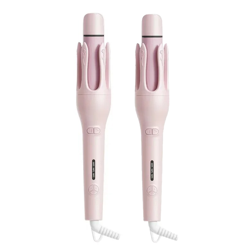 2-in-1 Automatic Hair Curler & Straightener 360° Rotating Wand for Medium & Long Hair Tangle-free Anti-Scald