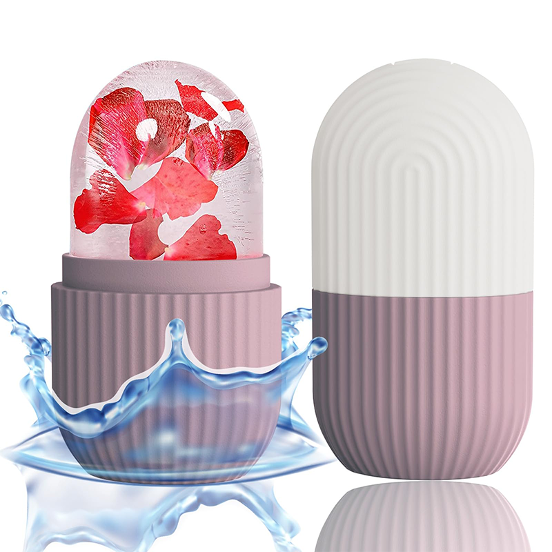 Natural Contour and Skin Care Reusable Ice Cube Roller Silicone Mold Massager for Face, Eyes and Neck