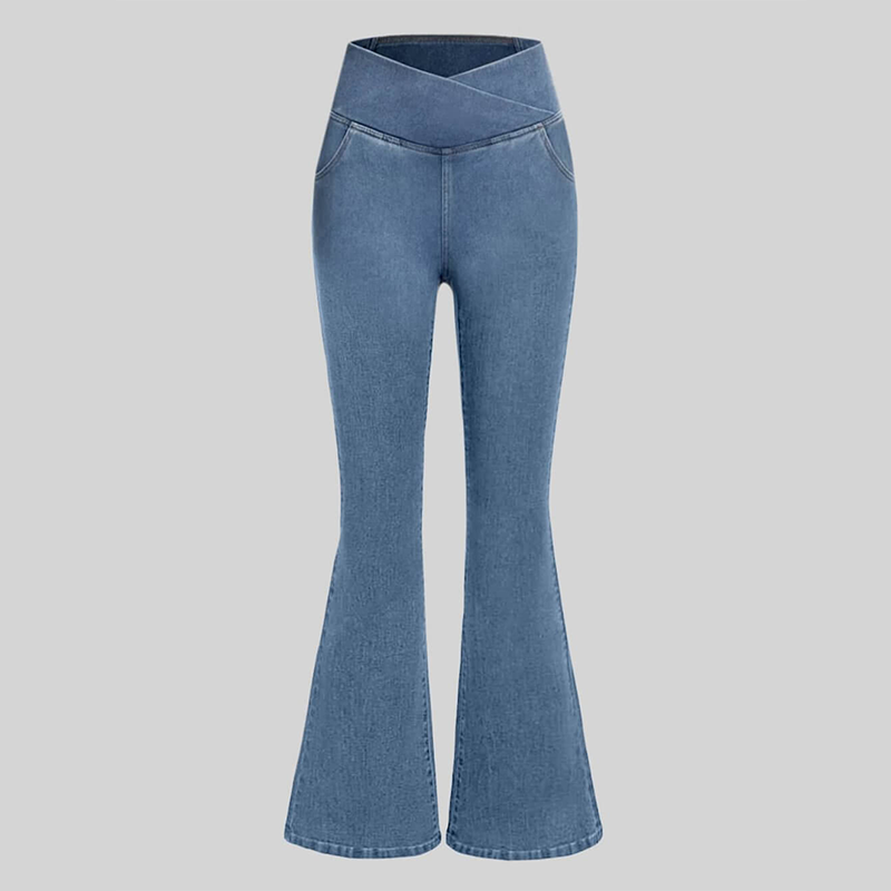 Stretchy Jeans High Waisted Crossover