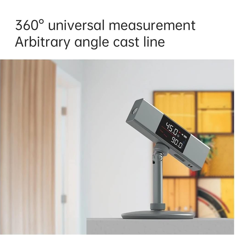 2 In 1 Protractor Digital Multifunctional Laser Leveler Tool Metal with Tripod Stand
