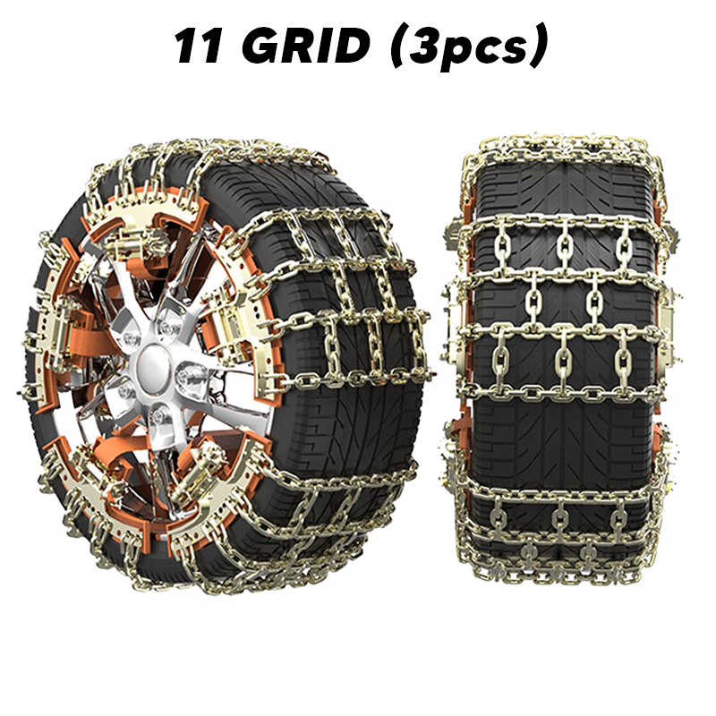 Snow Emergency Anti Slip Car Tire Chains with Thickened Steel for Truck SUV in Snow, Ice, Sand and Mud