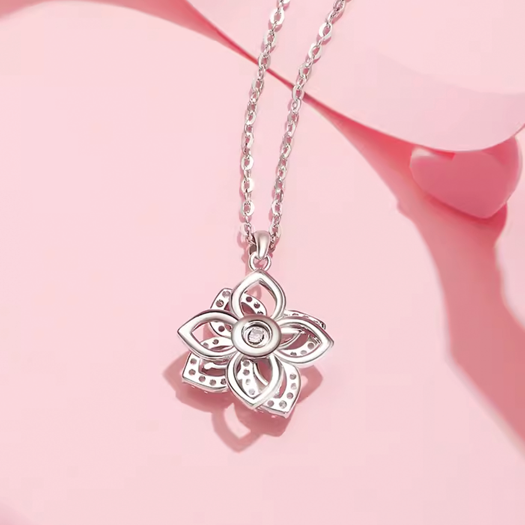 Women Gold & Silver Plated Lucky Four-Leaf Rotating Design Jewelry Set