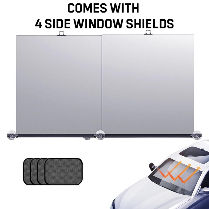 Retractable & Foldable Universal Fit Car Windshield Sun Shade