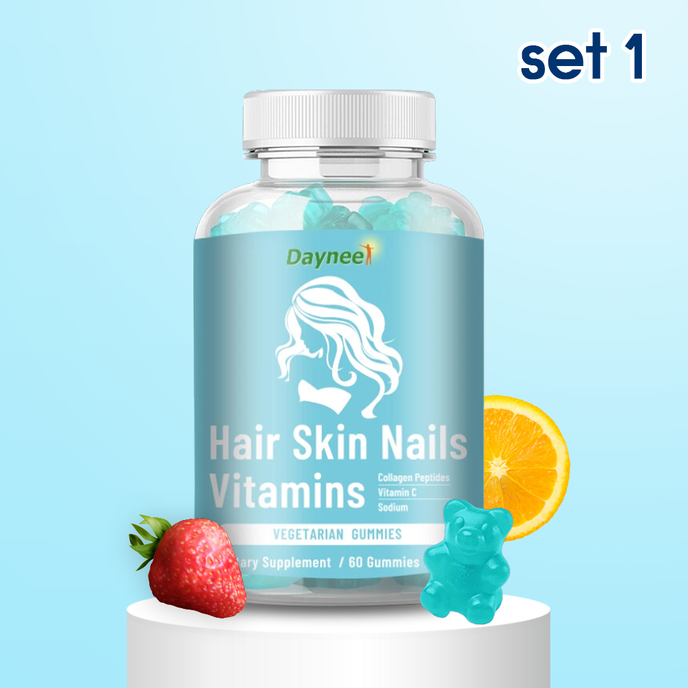 Daynee Hair Skin Nails Vitamins Gummies | Dietary Supplement for Collagen Replenishment and Hair/Nails/Skin Improvement