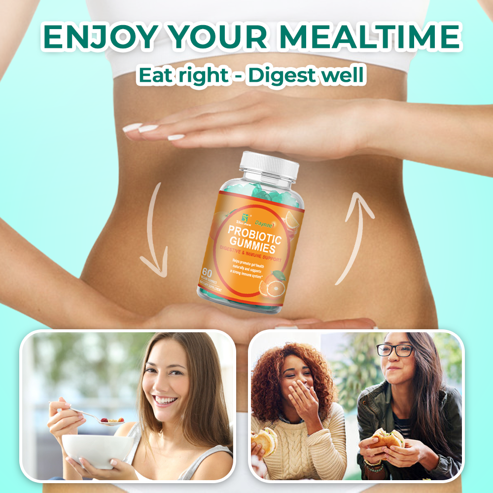 Daynee Probiotic Gummies | Dietary Supplement for Gut Health Digestion Immunity