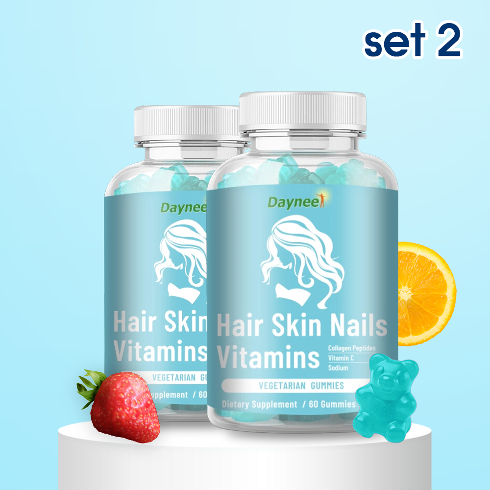 Daynee Hair Skin Nails Vitamins Gummies | Dietary Supplement for Collagen Replenishment and Hair/Nails/Skin Improvement