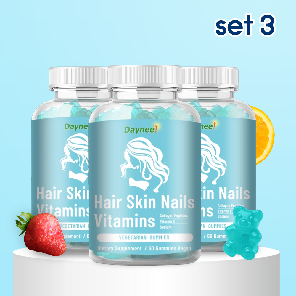 Daynee Hair Skin Nails Vitamins Gummies | Dietary Supplement for Collagen Replenishment and Hair/Nails/Skin Improvement