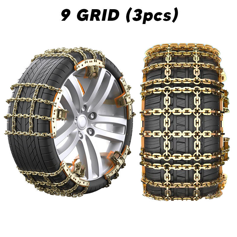 Snow Emergency Anti Slip Car Tire Chains with Thickened Steel for Truck SUV in Snow, Ice, Sand and Mud