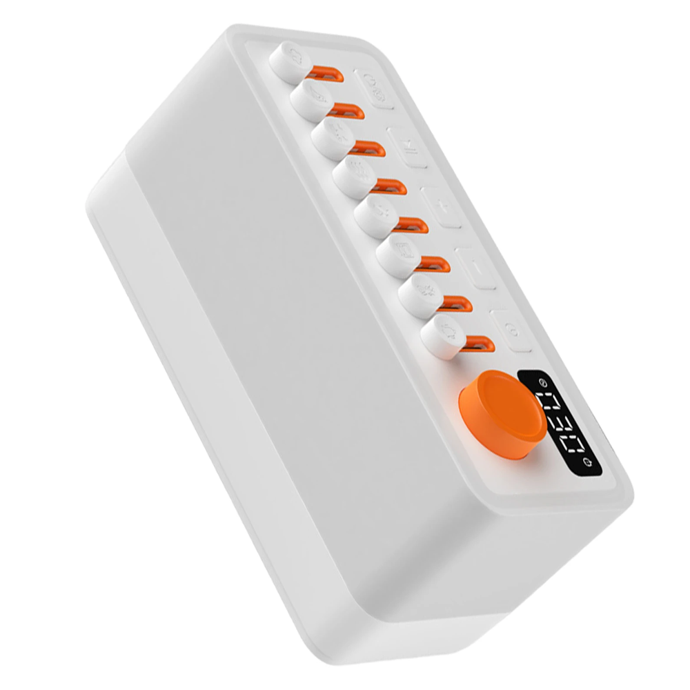 Lumora Sound Box – 4-in-1 White Noise Machine with 8 Nature Sounds, Lights, Timer & Bluetooth