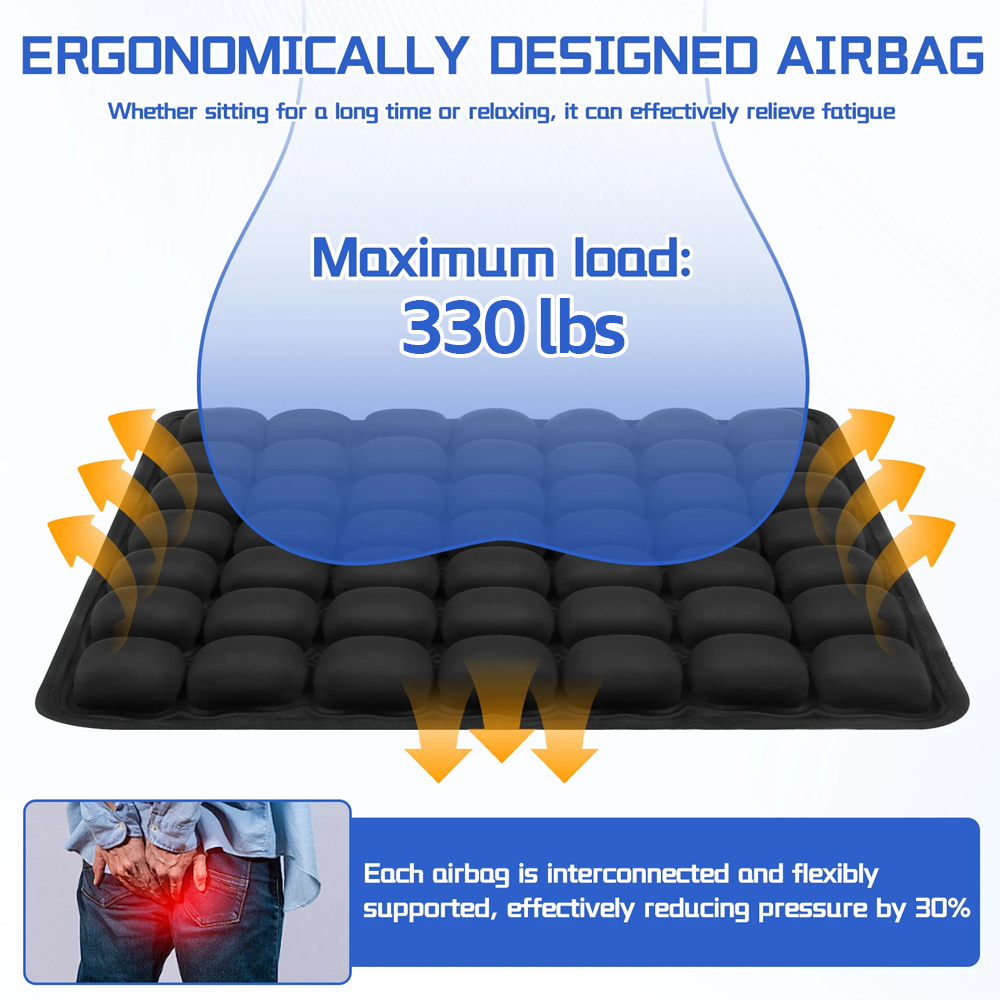 Orthopedic Portable & Easy Inflatable3D Airbag Massage Seat Cushion