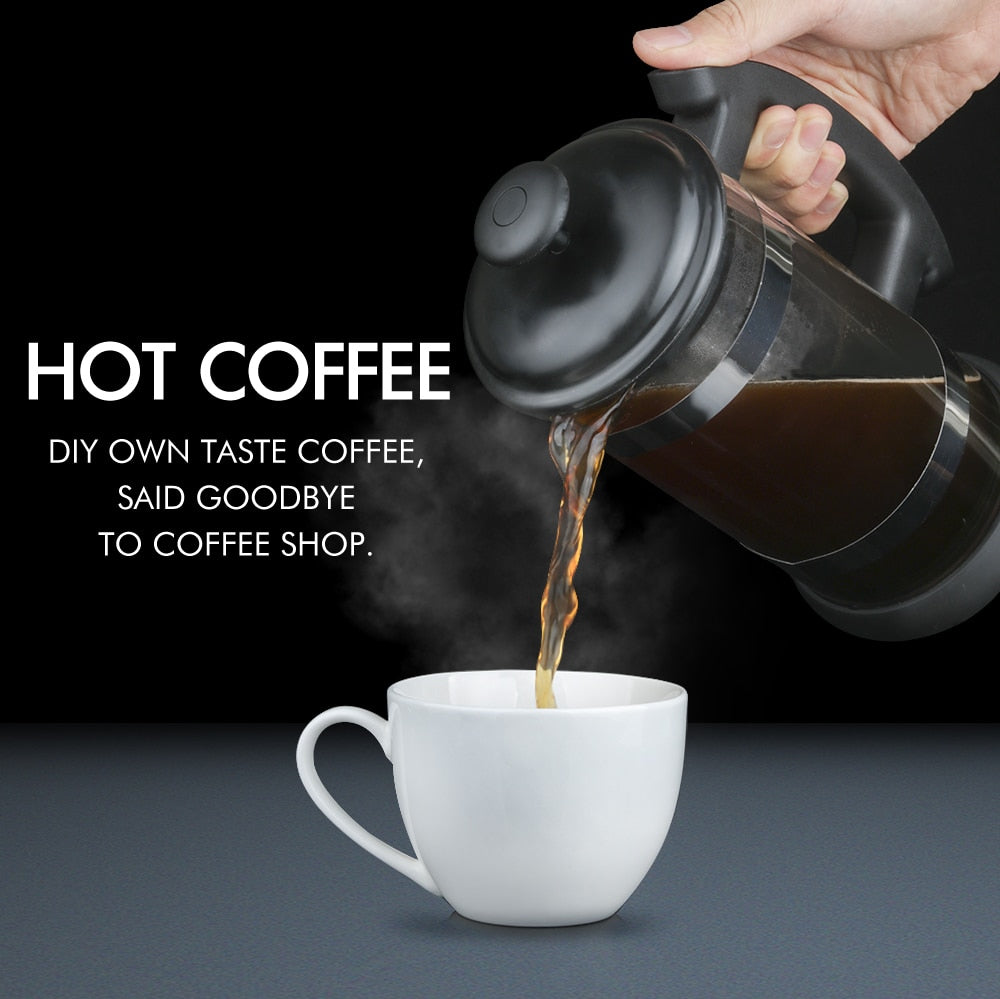 ICafilasPortable Manual French Presses Pot Coffee Maker Filter Pot Household Coffee Machine Coffee Pot Percolator Tool