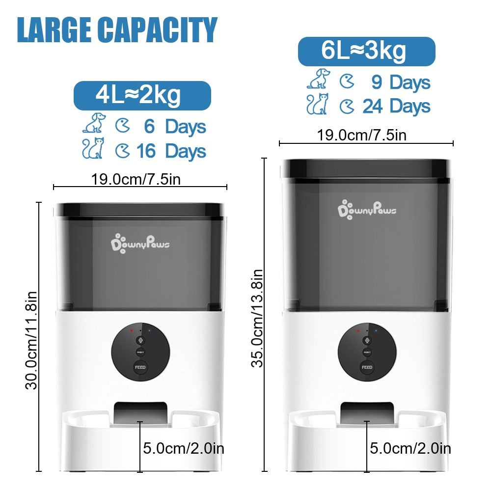 Automatic Pet Feeder For Cats WiFi Smart Swirl Slow Dog Feeder With Voice Recorder Large Capacity Timing Cat Food Dispenser