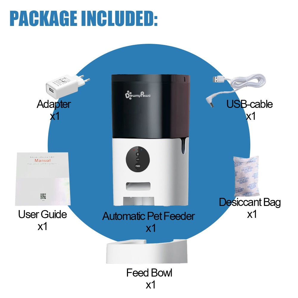Automatic Pet Feeder For Cats WiFi Smart Swirl Slow Dog Feeder With Voice Recorder Large Capacity Timing Cat Food Dispenser