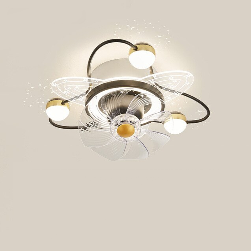 Starry Sky Ceiling Living Room Fan Ceiling Light Simple Modern Movable Head Electric