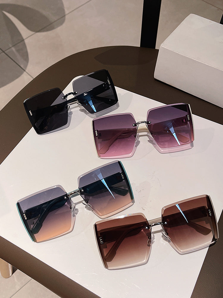 2023 Hot Summer Large Frame Square Anti-ultraviolet High Fashion Women Glasses