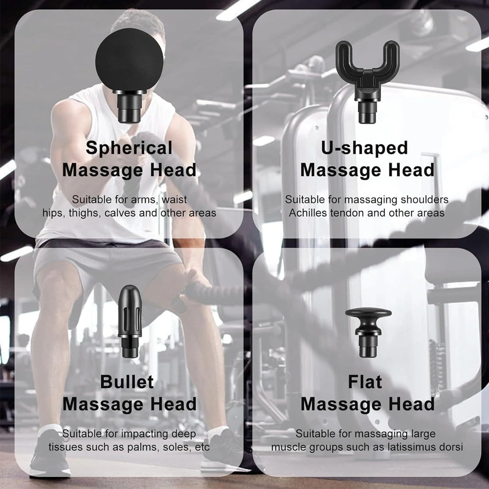 Massage Gun with Upgraded Extension Handle, Back Massager for Pain Relief Deep Tissue