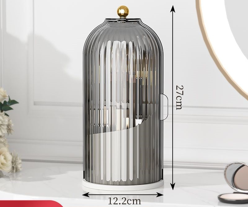 360° Rotating Makeup Brush Holder Desktop Makeup Organizer Cosmetic Storage Box Lipstick Eyebrow Pencil Holder Jewelry Container
