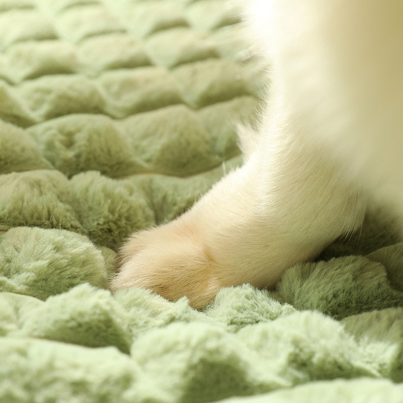 HOOPET Winter Dog Mat Luxury Pad for Small Medium Large Dogs Plaid Bed for Cats Dogs Fluff Sleeping Removable Washable Pet Bed