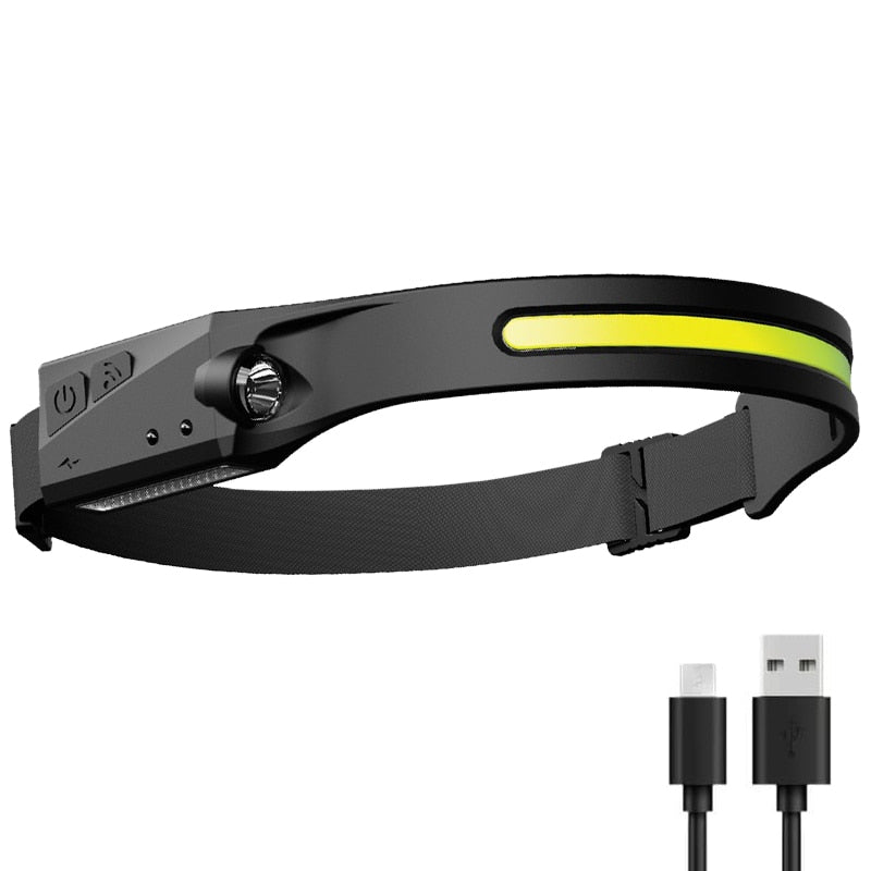LED Headlamp Sensor Headlight With Built-in Battery Head Flashlight USB Rechargeable Work Light Head Lamp Super Bright Torch
