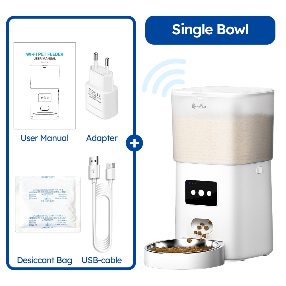 Automatic Pet Feeder For Cats WiFi Smart Swirl Slow Dog Feeder With Voice Recorder Large Capacity Timing Cat Food Dispenser